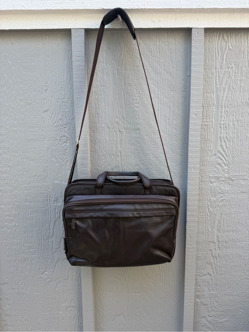 Vintage Wilsons Leather Brown Briefcase Laptop Messenger Travel Bag Multi-Pocket